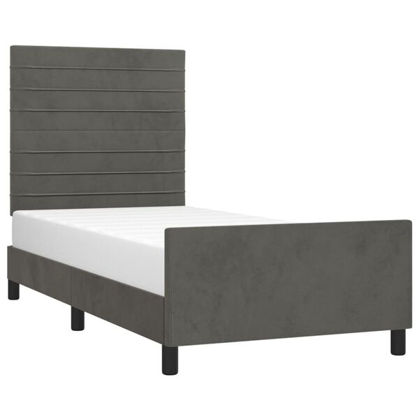 vidaXL Bettgestell ohne Matratze Dunkelgrau 100x200 cm Samt