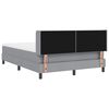 vidaXL Boxspringbett mit Matratze Hellgrau 190 x 140 cm Polyester