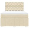 vidaXL Boxspringbett mit Matratze Creme 160x200 cm Stoff