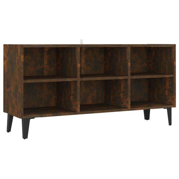 vidaXL TV-Schrank mit Metallbeinen R&auml;uchereiche 103,5x30x50 cm
