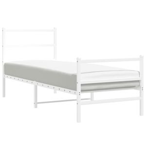 vidaXL Bettgestell mit Kopf- und Fu&szlig;teil Metall Wei&szlig; 80x200 cm