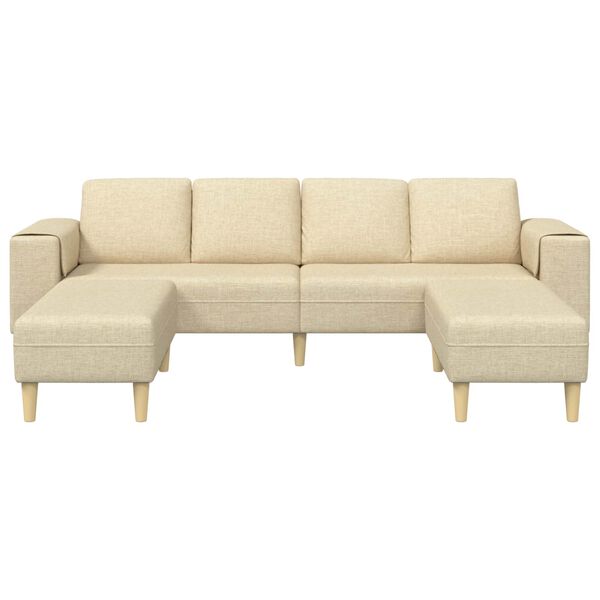 vidaXL Wohnzimmer Couch 3 pcs Creme Polyester