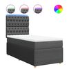vidaXL Boxspringbett mit Matratze Dunkelgrau 100x200 cm Stoff