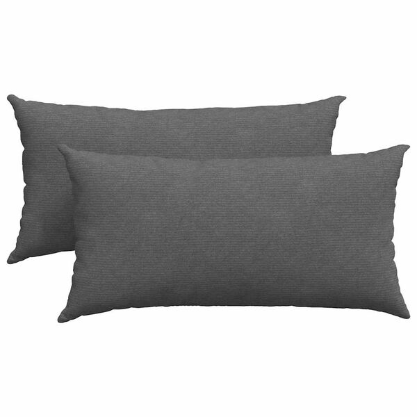 vidaXL Sofakissen 2 St&uuml;ck Dunkelgrau 80 x 40 cm Cordstoff