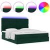 vidaXL Ottoman-Bett mit Matratzen & LEDs Dunkelgr&uuml;n 160x200 cm Samt