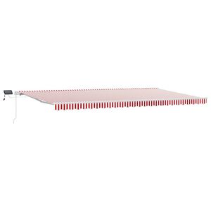 vidaXL Ausziehbare Markise Rot und Wei&szlig; 600 x 300 cm