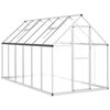 vidaXL Gewächshaus mit Fundamentrahmen Silber 334x169x195cm Aluminimum