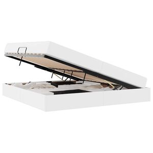 vidaXL Aufbewahrungsbett mit Matratze mit Speicher 2 stk. Wei&szlig; Leder