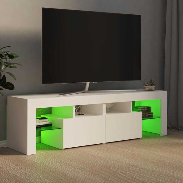 vidaXL TV-Schrank mit LED-Beleuchtung Wei&szlig; 140x36,5x40 cm