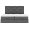vidaXL Ottoman-Bett mit Matratzen Dunkelgrau 180x200 cm Stoff