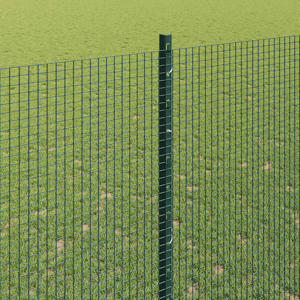 vidaXL Zaun mit Pfosten Gr&uuml;n 1.6 x 25 m Stahl und PVC