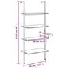 vidaXL Leiterregal mit 4 B&ouml;den Hellbraun und Schwarz 64x35x152,5 cm