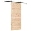 vidaXL Schiebet&uuml;r Braun 90 x 208 cm Massives Kiefernholz