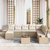 vidaXL Garten-Sofa-Set mit Kissen 9 pcs Beige Poly-Rattan