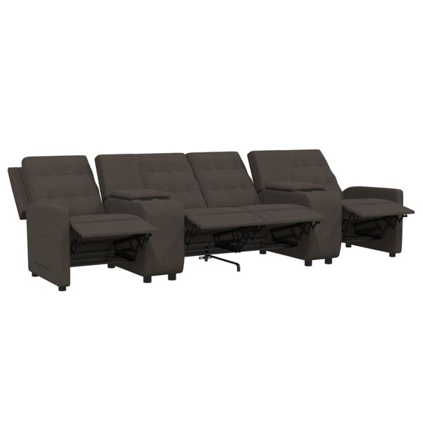 vidaXL Relaxsofa 4-Sitzer mit Getr&auml;nkehaltern Braun Stoff