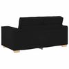 vidaXL Sofa 3 pcs Schwarz Leinenmischgewebe