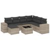 vidaXL 8-tlg. Garten-Sofagarnitur mit Kissen Hellgrau Poly Rattan