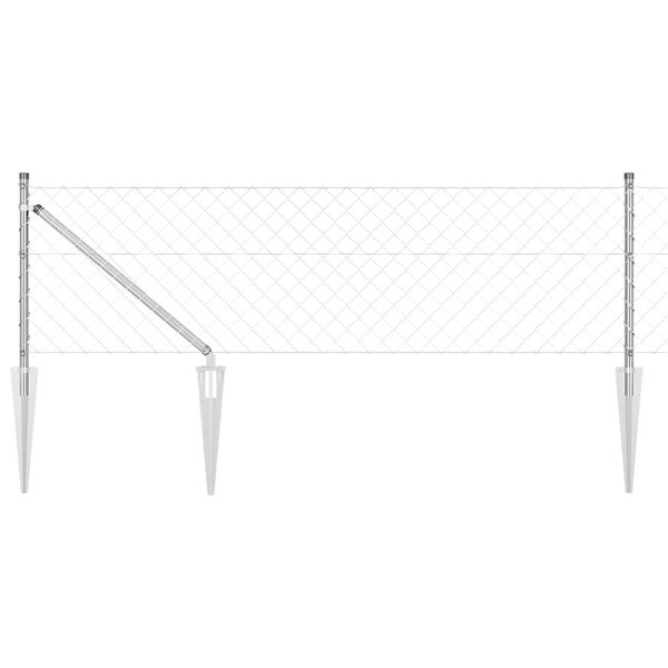 vidaXL Zaunpfosten Silber 10 x 0,6 m (60 x 60 mm Maschen) Stahl