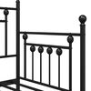 vidaXL Tagesbettrahmen mit Kopfteil Schwarz 75 x 190 cm Stahl