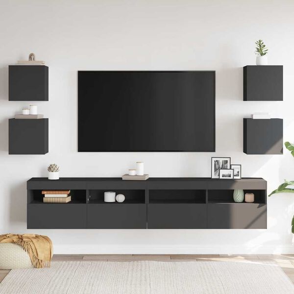 vidaXL TV-Wandschr&auml;nke 4 Stk. Grau 30,5x30x30 cm