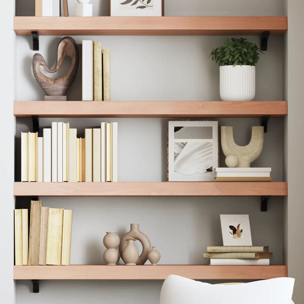vidaXL Wandregal Hellbraun 80x20x6 cm Massivholz Eiche Behandelt
