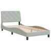vidaXL Bettgestell ohne Matratze Hellgrau 90x190 cm Samt