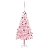 vidaXL K&uuml;nstlicher Weihnachtsbaum mit Beleuchtung & Kugeln Rosa 180cm