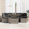 vidaXL Garten-Sofa-Set mit Speicher 7 pcs Grau Poly Rattan