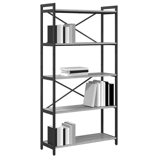 vidaXL B&uuml;cherregal Grau Sonoma 80 x 30 x 155 cm Holzwerkstoff