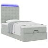 vidaXL Ottoman-Bett mit Matratzen & LEDs Hellgrau 90x190 cm Samt