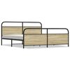 vidaXL Metallbett ohne Matratze Sonoma-Eiche 193x203 cm