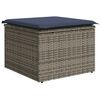vidaXL 13-tlg. Garten-Sofagarnitur mit Kissen Grau Poly Rattan