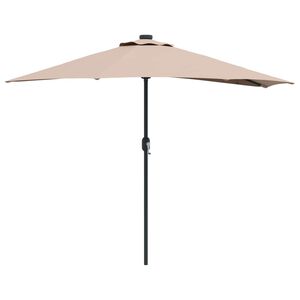vidaXL Gartensonnenschirm 294 x 150 x 224 cm Polyester und Stahl Taupe