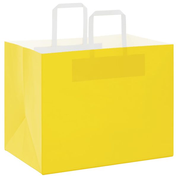 vidaXL Papiertragetaschen 50 Stk. mit Henkeln Gelb 32x22x24 cm