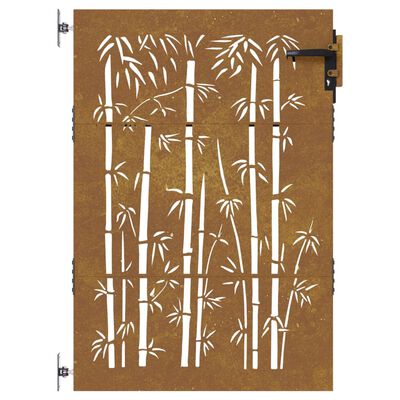 vidaXL Gartentor 85x150 cm Cortenstahl Bambus-Design