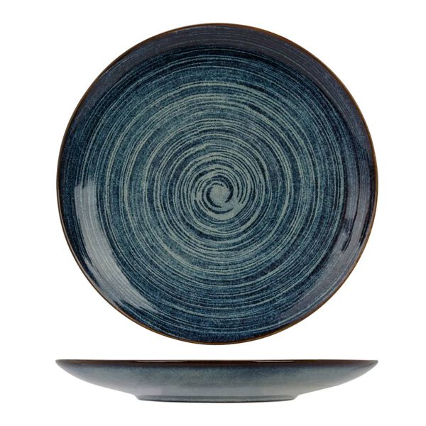 Cosy & Trendy Flache Teller Atlantis 4 Stk. Kreismuster &Oslash;27,5 cm Blau