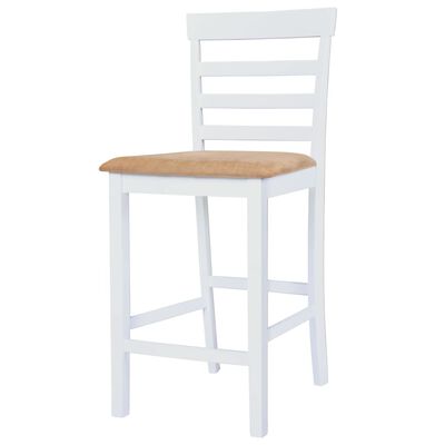 vidaXL Bartisch mit Stühlen 5-tlg. Massivholz Braun und Weiß