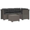 vidaXL 4-Sitzer Garten Sofa mit Kissen Rattan Look PP Hellgrau