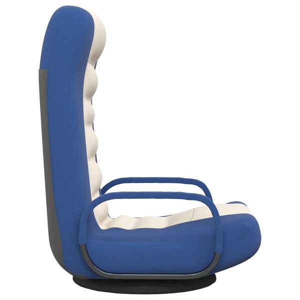 vidaXL Bodenstuhl Drehbar Blau und Creme Stoff