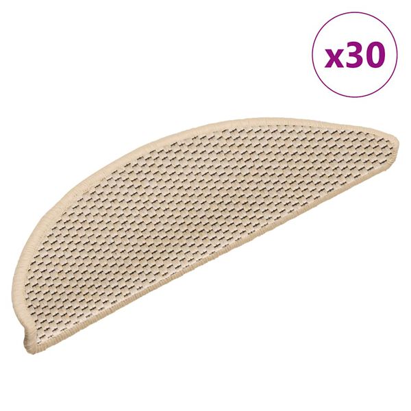 vidaXL Stufenmatten Selbstklebend Sisal-Optik 30Stk. 56x17x3cm