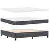 vidaXL Boxspringbett Dunkelgrau und Wei&szlig; 200 x 200 cm Cordstoff