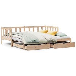 vidaXL Tagesbett Ausziehbar mit Schubladen ohne Matratze 90x200 cm