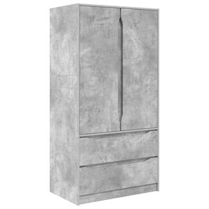 vidaXL Schrank mit Speicher Betongrau 79,5 x 49 x 156 cm Holzwerkstoff