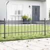 vidaXL Gartenzaun 3 pcs Grau 170 x 140 cm Pulverbeschichteter Stahl