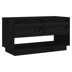 vidaXL TV-Schrank Schwarz 74x34x40 cm Massivholz Kiefer