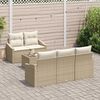 vidaXL Sofa Set mit Kissen 6 pcs Beige und Creme Poly-Rattan