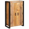vidaXL Highboard mit T&uuml;ren Braun Massiv Grobes Mangoholz und Metall