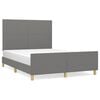 vidaXL Bettgestell ohne Matratze Dunkelgrau 140x200 cm Stoff
