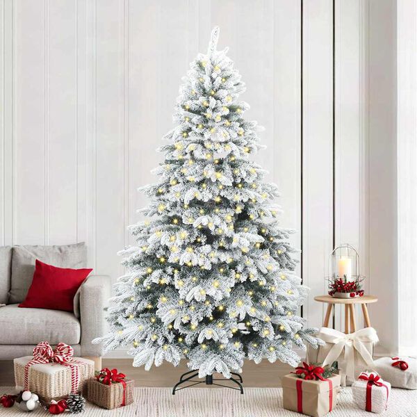vidaXL K&uuml;nstlicher Weihnachtsbaum mit 300 LEDs Wei&szlig; 240 cm PE und PVC