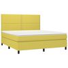 vidaXL Boxspringbett mit Matratze & LED Gr&uuml;n 160x200 cm Stoff